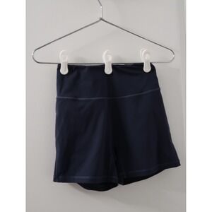 Alphalete Athletics Surface Power Shorts Navy Blue‎ High Waist Gym Medium